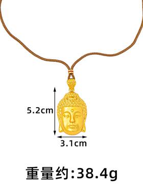 新中式沙金项链古法大佛吊坠