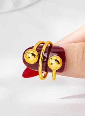 爆款几何光珠越南沙金戒指