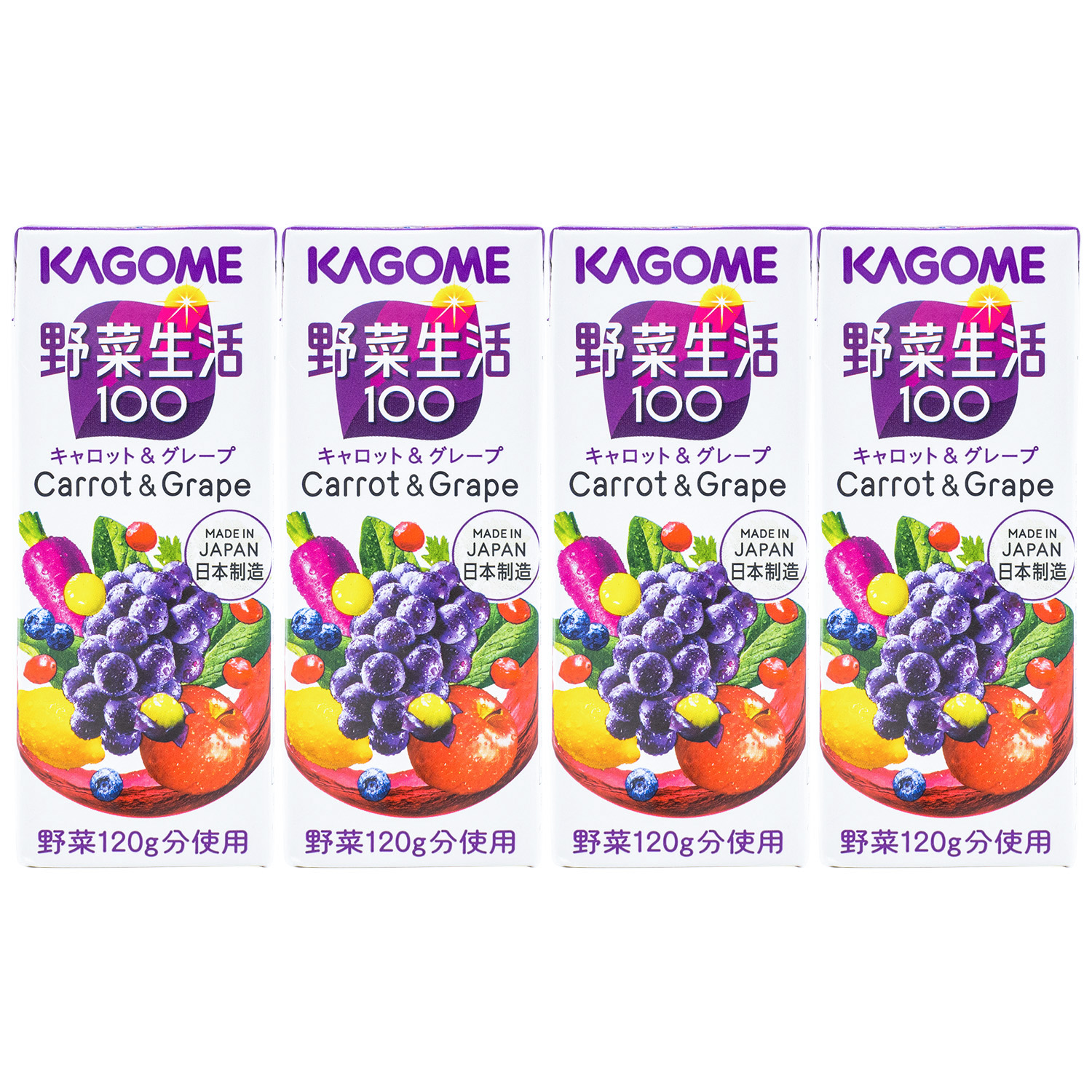 临期原装kagome可果美野菜生活蔬菜汁轻断食葡萄补充VC盒装200ml-图0