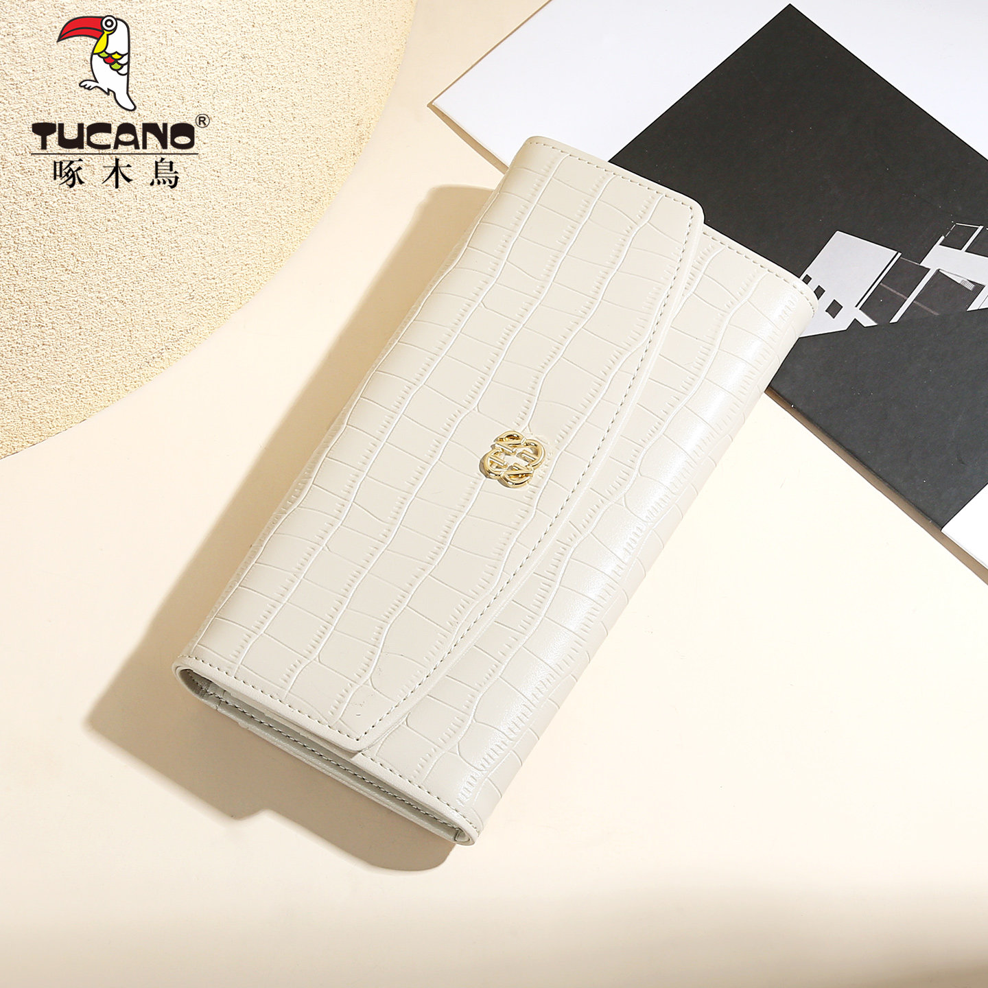 啄木鸟长款真皮钱包女士2025新款高级质感鳄鱼纹大三折多卡位票夹,淘宝优惠券,粉丝福利购,淘宝优惠卷