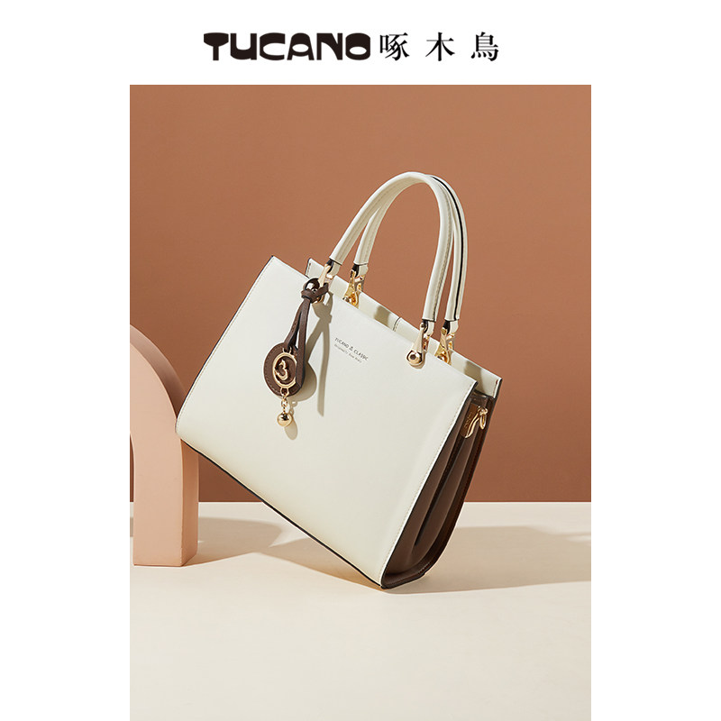 啄木鸟真皮女士2023新款百搭手提包 啄木鸟女士包袋