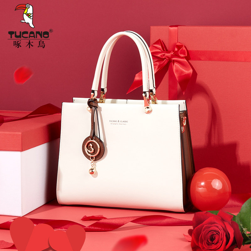 啄木鸟真皮女士2023新款百搭手提包 啄木鸟女士包袋