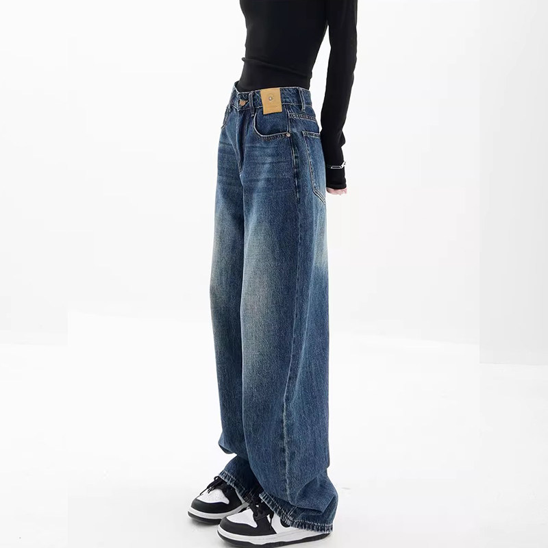 大码美式直筒牛仔裤女2025新款春秋季显瘦胖mm韩系慵懒风宽松长裤,淘宝优惠券,粉丝福利购,淘宝优惠卷