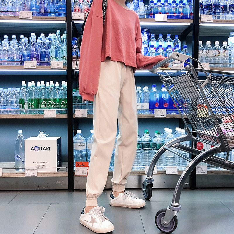 束脚工装裤宽松秋冬季2020潮女裤子 优乐叮休闲裤