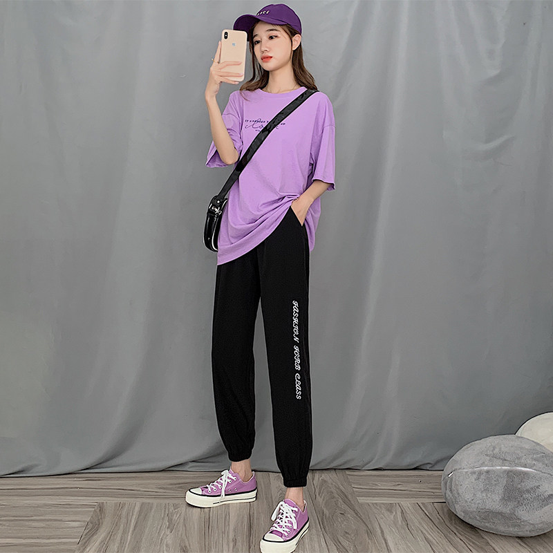 冰丝宽松束脚夏季灯笼裤学生运动裤 优乐叮休闲裤