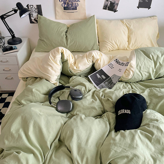 Fried chicken soft fufu~ pure cotton color combination four-piece set