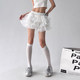 2025 spring and summer new solid color versatile layered A-line skirt mesh cake skirt fluffy skirt