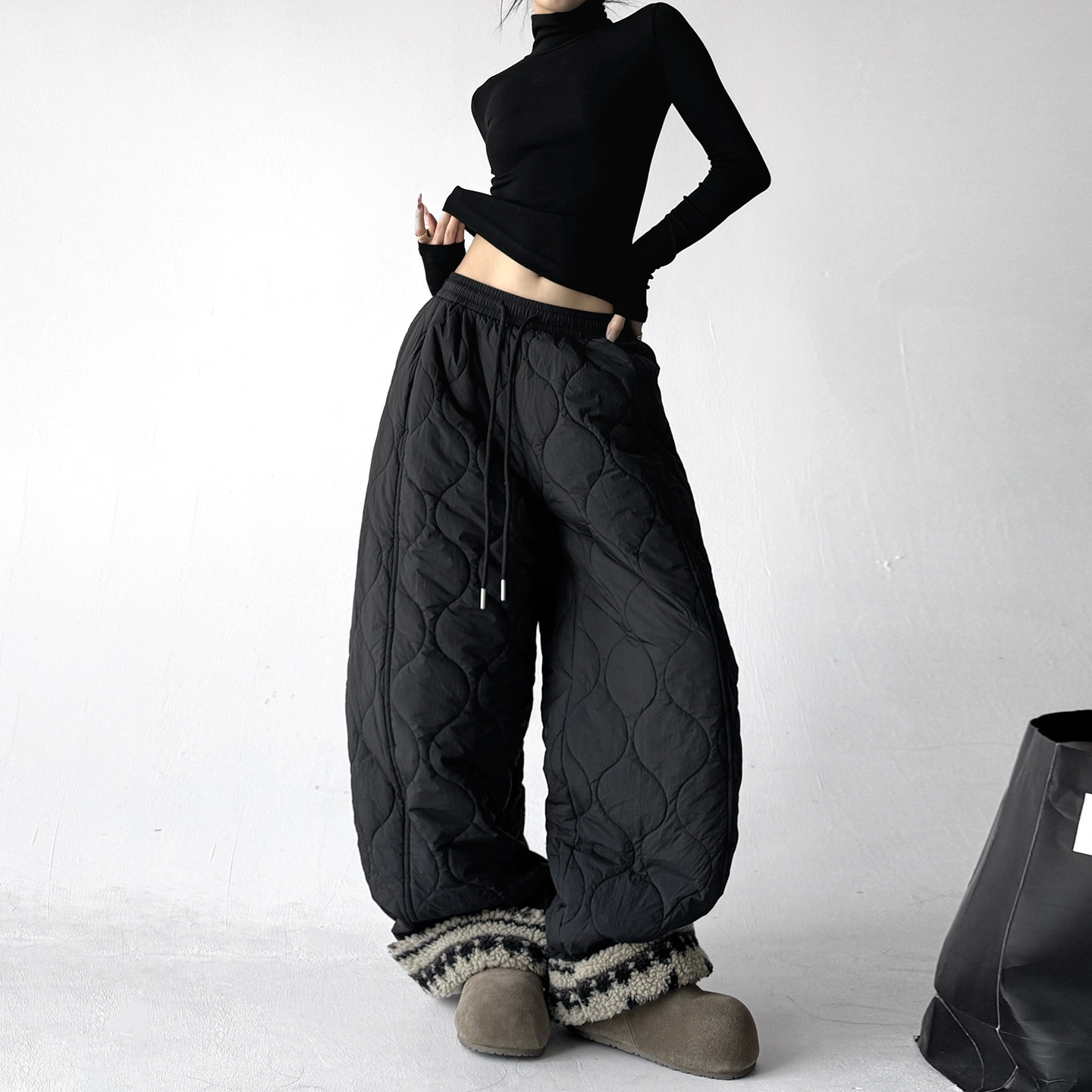 超火2025冬季新款棉裤女潮牌户外防风加厚保暖滑雪裤直筒休闲裤子,淘宝优惠券,粉丝福利购,淘宝优惠卷