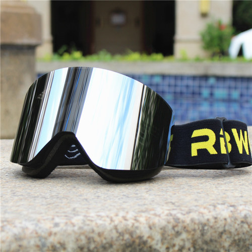 磁吸滑雪镜柱面滑雪眼镜双层防雾防雪盲单双板夜视男女户外护目镜 - 图1