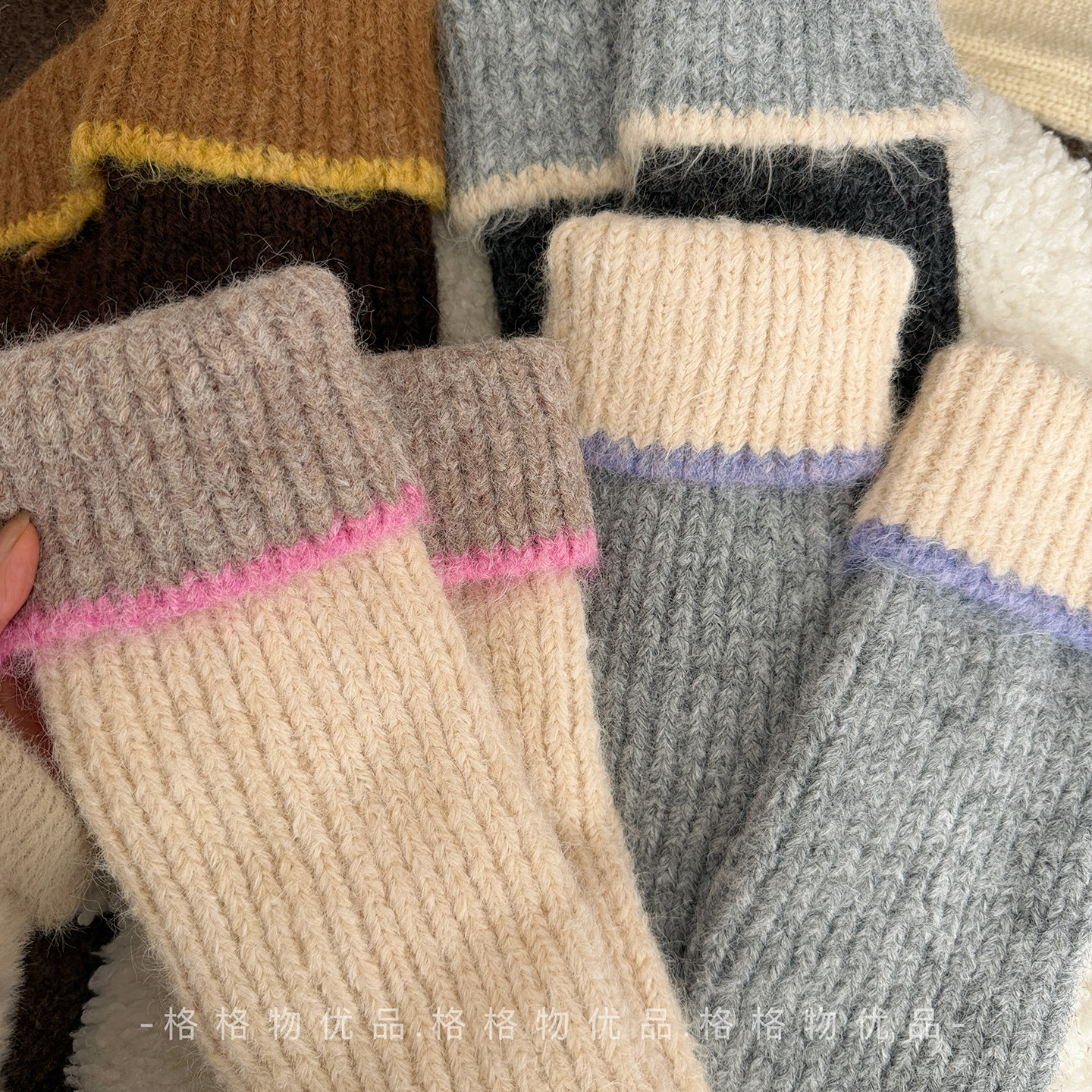 加厚堆堆袜套女秋冬季2025年新款针织韩系保暖腿套含羊毛配雪地靴,淘宝优惠券,粉丝福利购,淘宝优惠卷