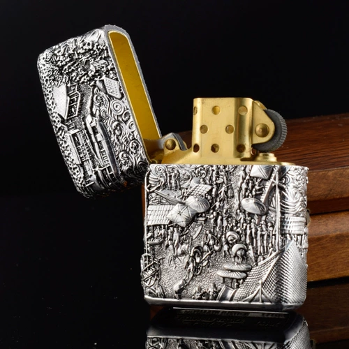 Зорро и масло зажигалка Qingming Shanghe Tiantu Black Imation Gold Pure Mopper Shell Внутренняя желчная броня Бесплатная доставка.