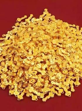 创意塑料吉祥如意摆件招财福字聚宝盆内置仿铜色如意家居饰品摆件