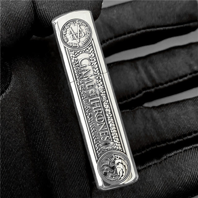 Zippo genuine sterling silver lighter carved gift diy