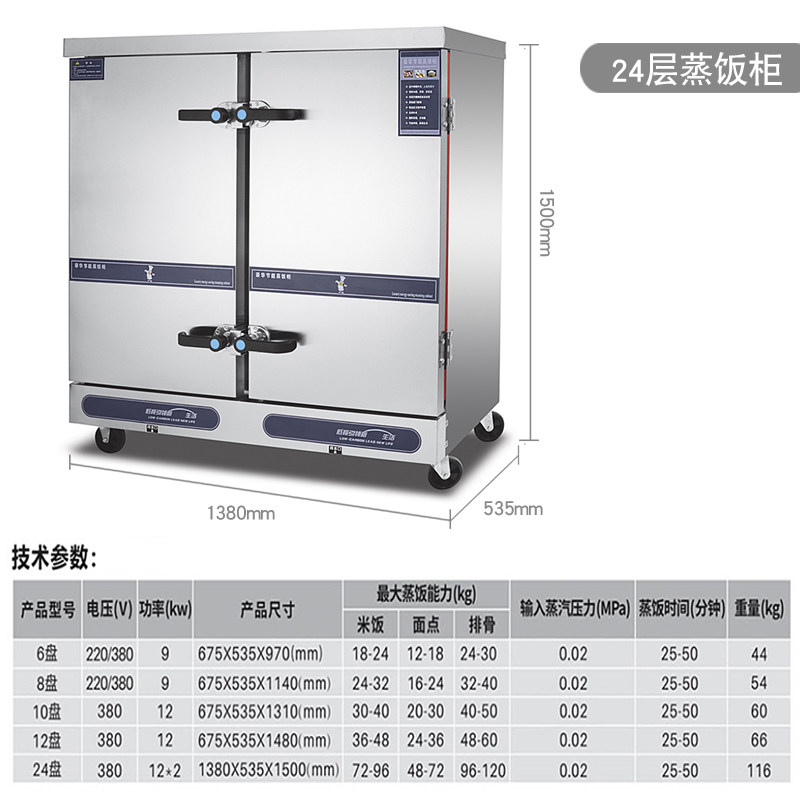 商用蒸饭车12盘24盘10电蒸饭柜大型商用双门蒸包炉食堂餐厅电蒸箱,淘宝优惠券,粉丝福利购,淘宝优惠卷