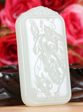 【珠宝严选】苏州玉雕大师万子涵作品和田玉新疆且末料羊脂玉关公