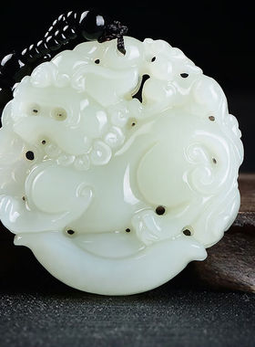 安道子和田玉貔貅吊坠男女款白玉双面貔恘玉坠碧玉玉牌玉石玉佩白