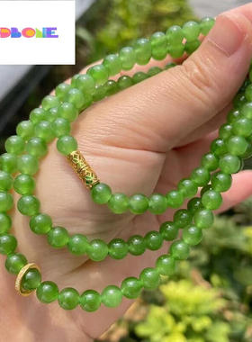GGDBONE和田玉碧玉圆珠108项链玉质细腻温润男女玉坠挂件玉牌玉石