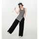 Girlyhalo American retro workwear pants casual for women summer new elastic waist loose wide leg slim paratrooper pants