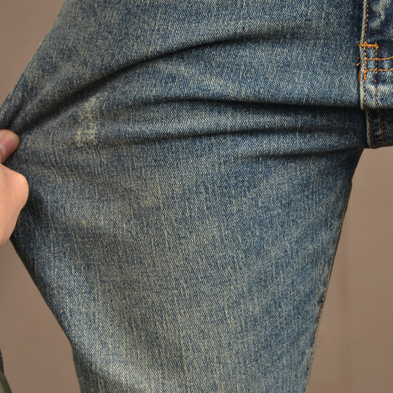 秋季复古男潮牌修身小脚弹力牛仔裤 宾西驰牛仔裤