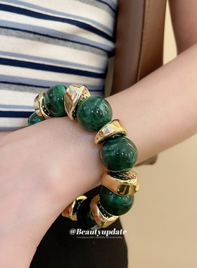 欧美跨境亚克力圆形晕染拼接手链