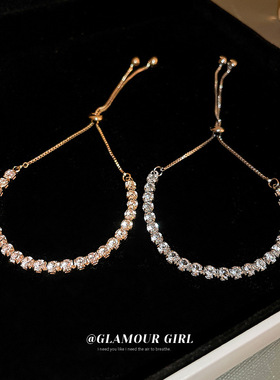 韩国时尚水晶可调节手链轻奢高级感手串手镯个性百搭气质新款手饰