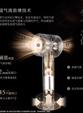 彦高AKOKO电吹风机家用高速11万转大风力护发负离子吹风机速干大