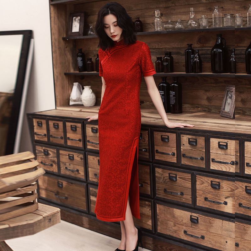 2020年新款旗袍年轻款少女夏连衣裙 潮菊旗袍