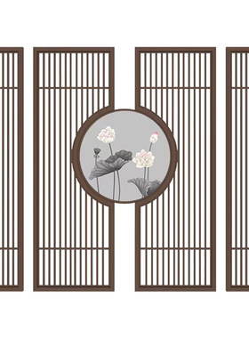 新中心屏风隔断木雕实木