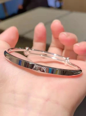 女925银礼物小熊手镯简约百搭