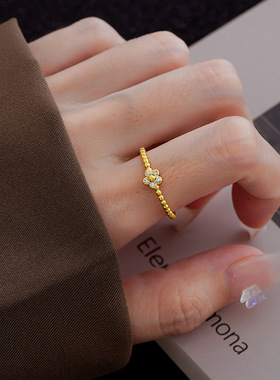 花朵算盘珠戒指女2025年新款爆款