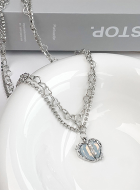 钛钢女设计感分裂爱心轻奢小众