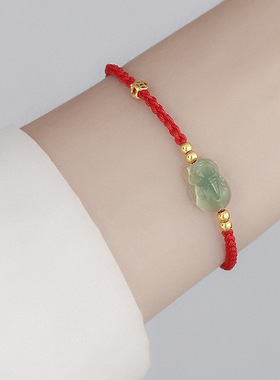 女925银红绳小貔貅手链小众设计