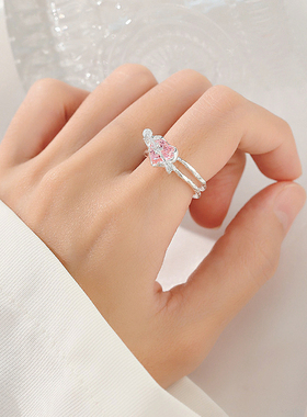 女925银冷淡风爱心戒指小众设计