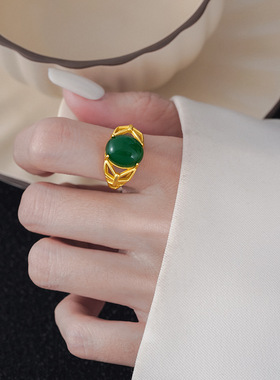 和田玉戒指女新中式国风指环高级