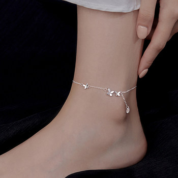 s925 sterling silver butterfly anklet ຂອງແມ່ຍິງການອອກແບບ niche ສູງແສງສະຫວ່າງ anklet ຟຸ່ມເຟືອຍ 2022 summer ໃຫມ່ຂະຫນາດນ້ອຍສົດ