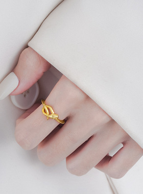 金蛇拜岁灵蛇戒指本命年指环女