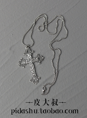 十字架吊坠颈链choker花藤毛衣链