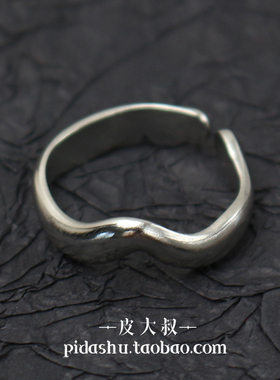 简约波浪钛钢戒指女轻奢小众指环