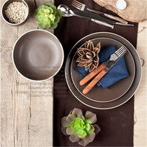 Western Dining Tray Steak Dish Plate King Wei Wei Classic style Creativity Tray Salad Bowl of Bowl Noodles Bowl Coffee Color