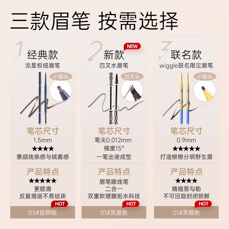 2支|尔木萄眉笔极细防水防汗持久不脱色超细头拉线膏女官方正品葡,淘宝优惠券,粉丝福利购,淘宝优惠卷