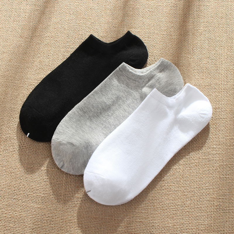 白色男士夏季浅口运动纯色短筒棉袜 布群短袜/打底袜/丝袜/美腿袜