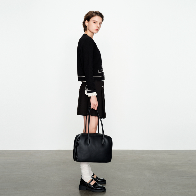 婉甸2025黑色短裙百搭风高腰半身裙1241K15XS4YX