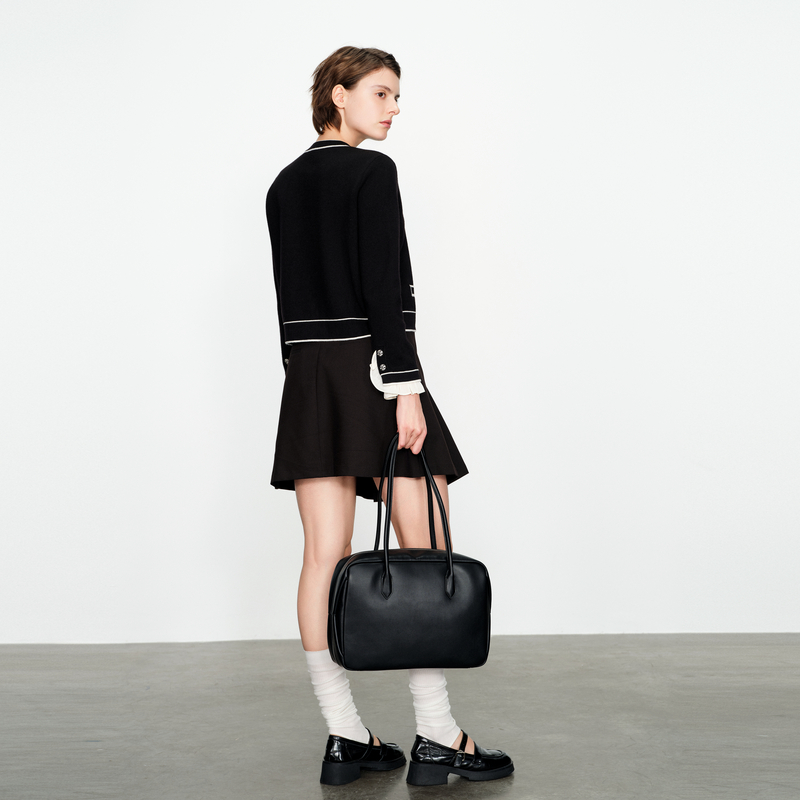 婉甸2025黑色短裙百搭风高腰半身裙1241K15XS4YX