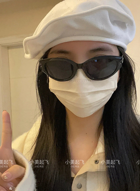 宅女同款白色贝雷帽大头围