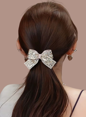 精致水钻低马尾扭扭夹懒人神器后脑勺赫本风半扎发发扣头饰发夹女