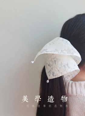 清新古典新中式国风方形发圈方巾大肠发圈低马尾扎发发饰头绳女