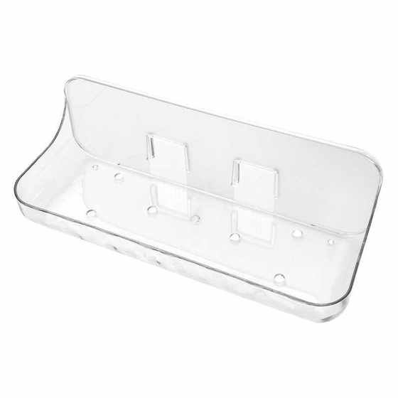 Hole-free cosmetics washbasin wall shelf
