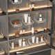 Hole-free cosmetics washbasin wall shelf
