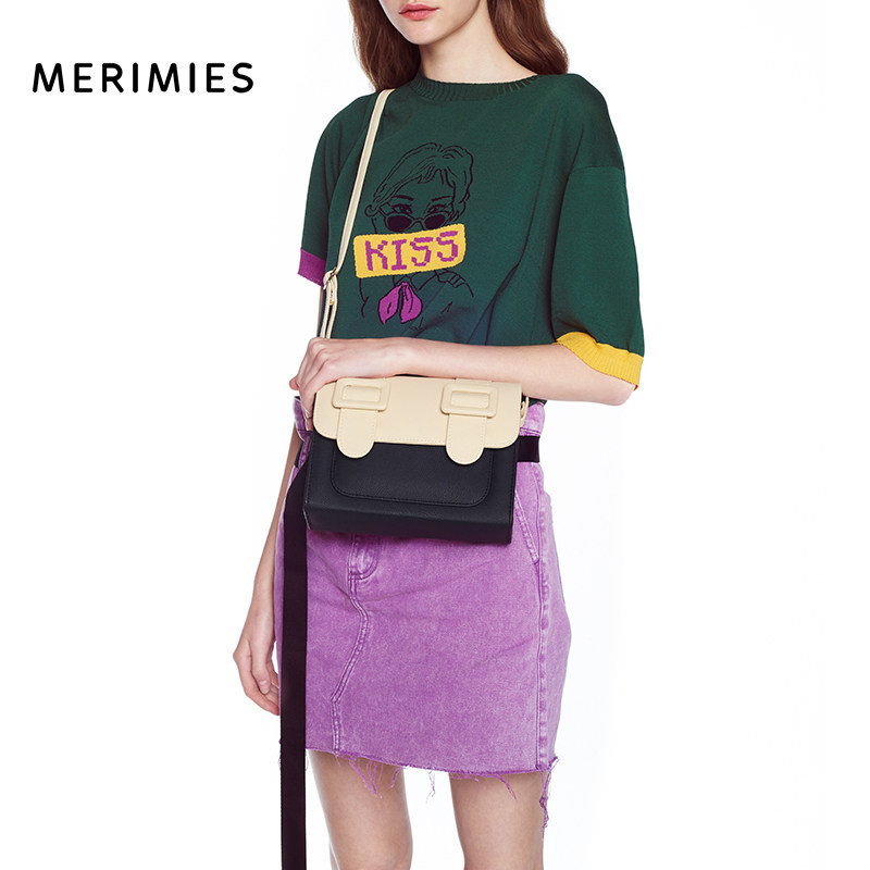 merimies泰国剑桥包拼色女包邮差包 MERIMIES女士包袋