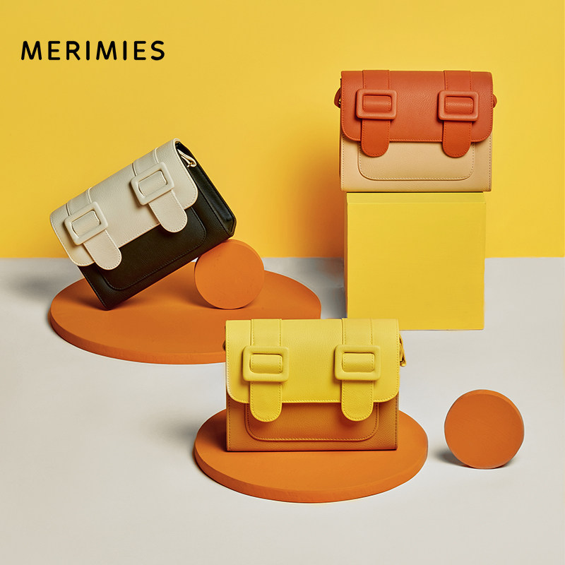 merimies泰国剑桥包拼色女包邮差包 MERIMIES女士包袋